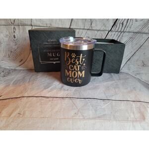 Onebttl Stainless Steal Best Cat Mom Travel Mug 12oz New READ